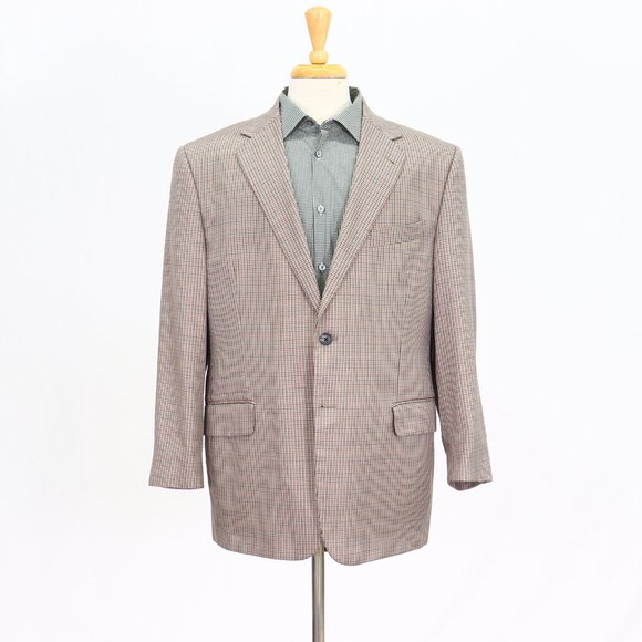 Joseph Abboud 44R Brown Check 2-Button Sport Coat Blazer Jacket T272 - Picture 1 of 11